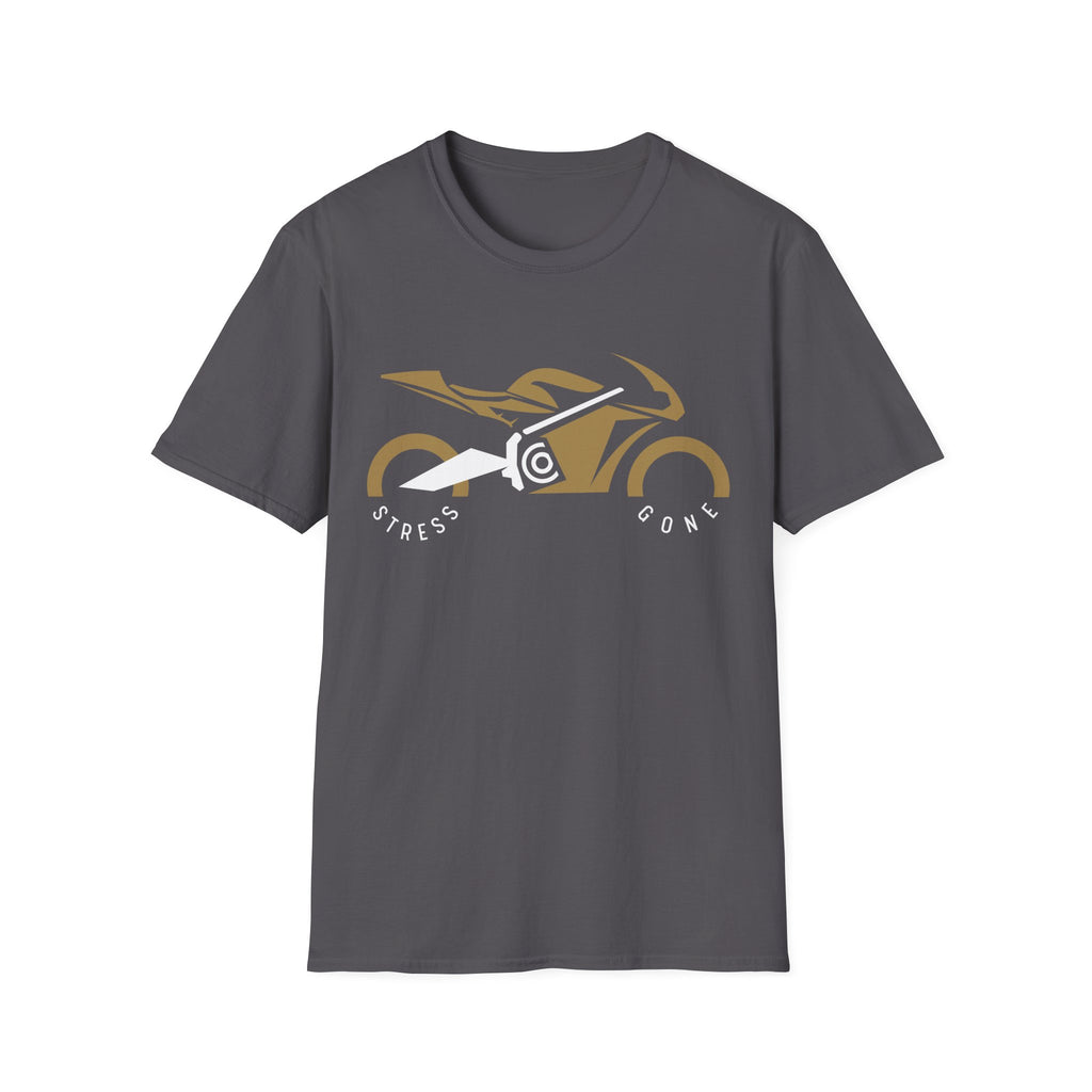 Motorbike T-shirt with 'Stress Gone'