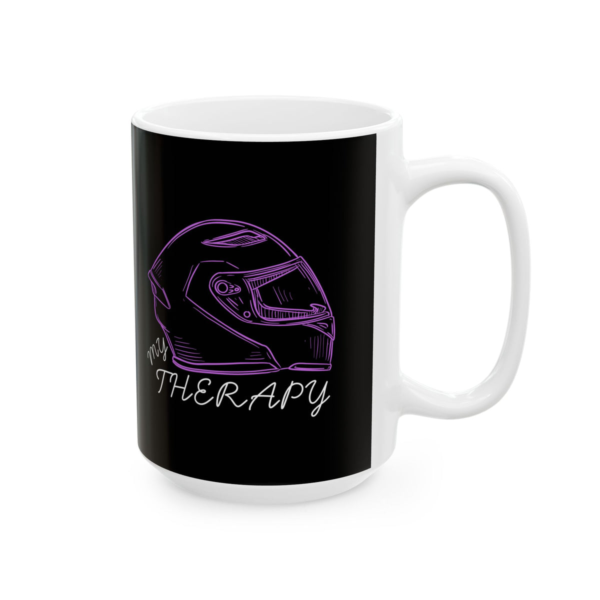 Non UK Sales 11oz And 15oz White Mug With (My Therapy) Purple