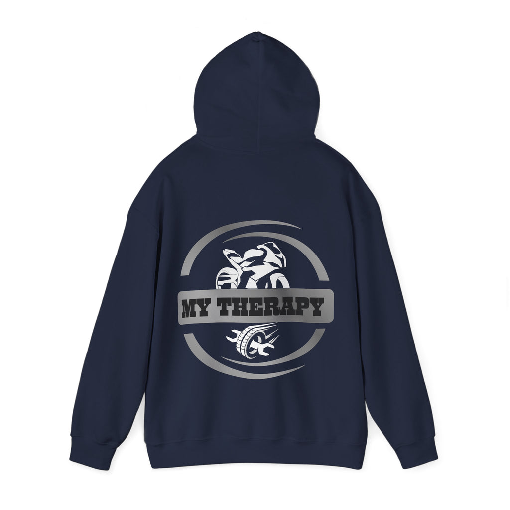 Unisex Heavy Blend™ Hooded Sweatshirt (My Therapy-Silver) Back