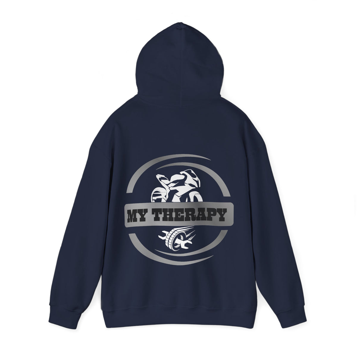 Unisex Heavy Blend™ Hooded Sweatshirt (My Therapy-Silver) Back