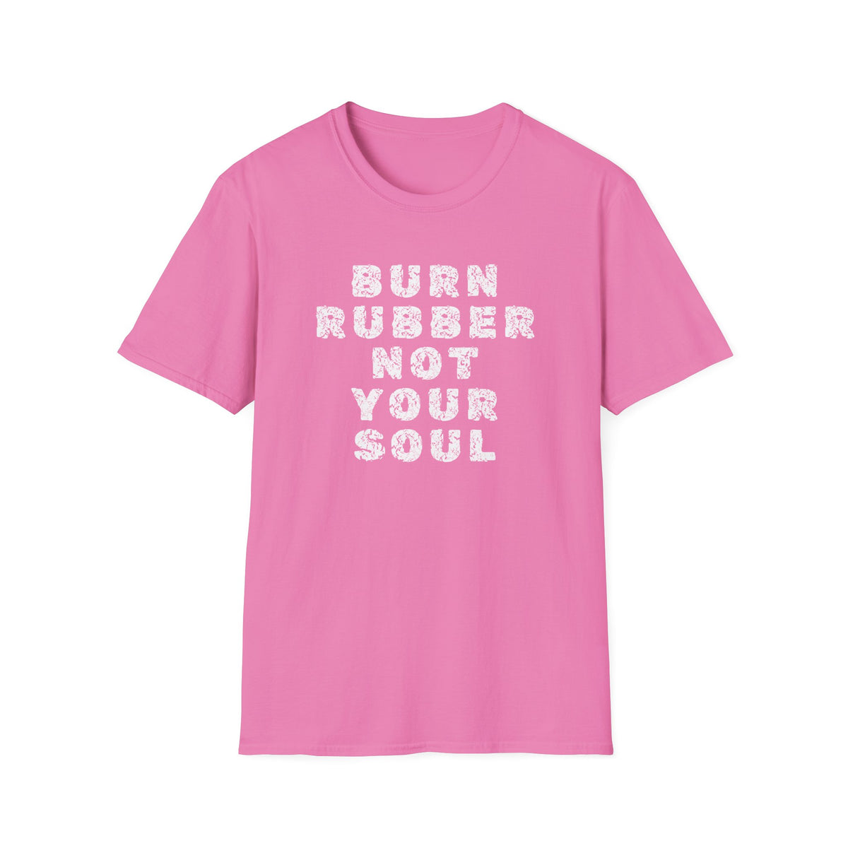 Motorbike T-shirt with 'Burn Rubber, Not your Soul' (5)