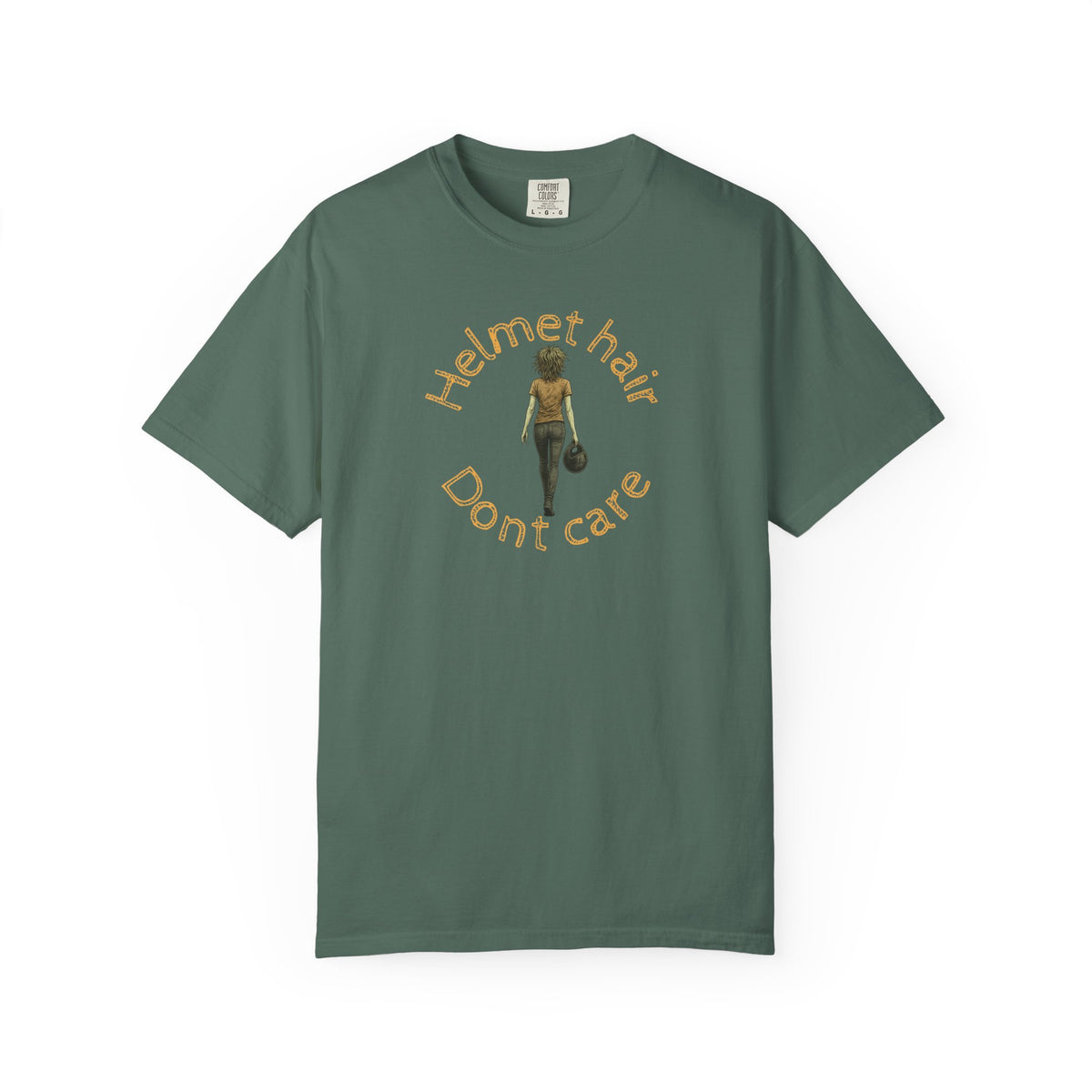 Non UK Sales Motorbike t-shirt  (Helmet hair, Dont care) Y/B