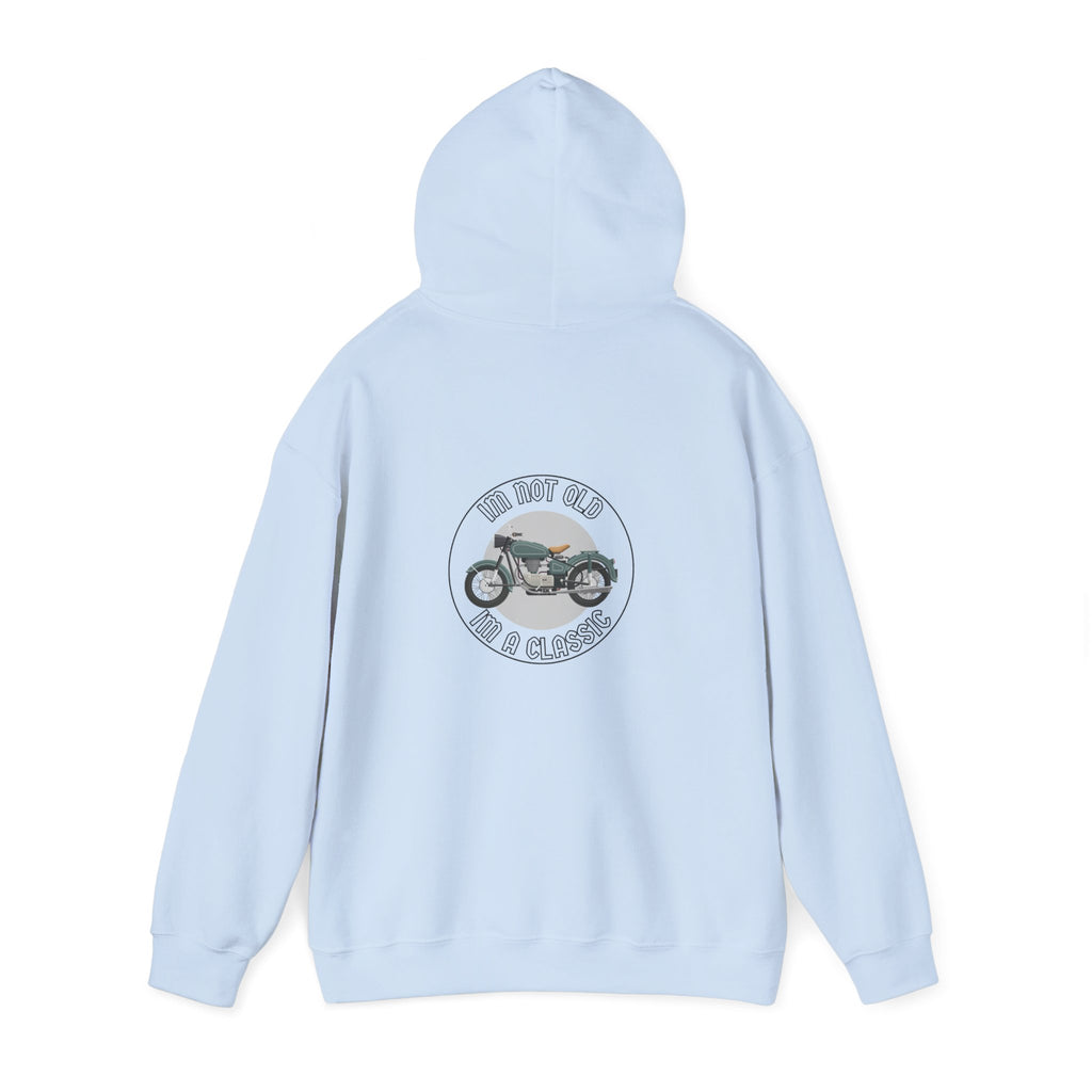 Non UK Sales Hooded Sweatshirt (I'm not old, I'm a classic) B/W