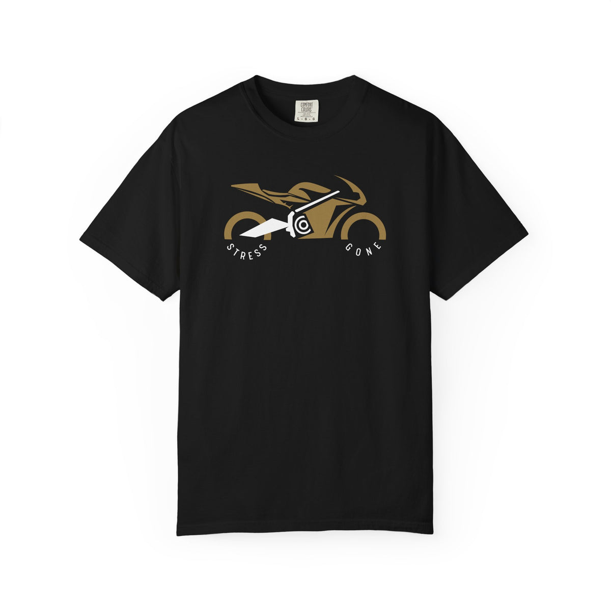 Non UK Sales Motorbike t-shirt  (Stress gone)  G/B