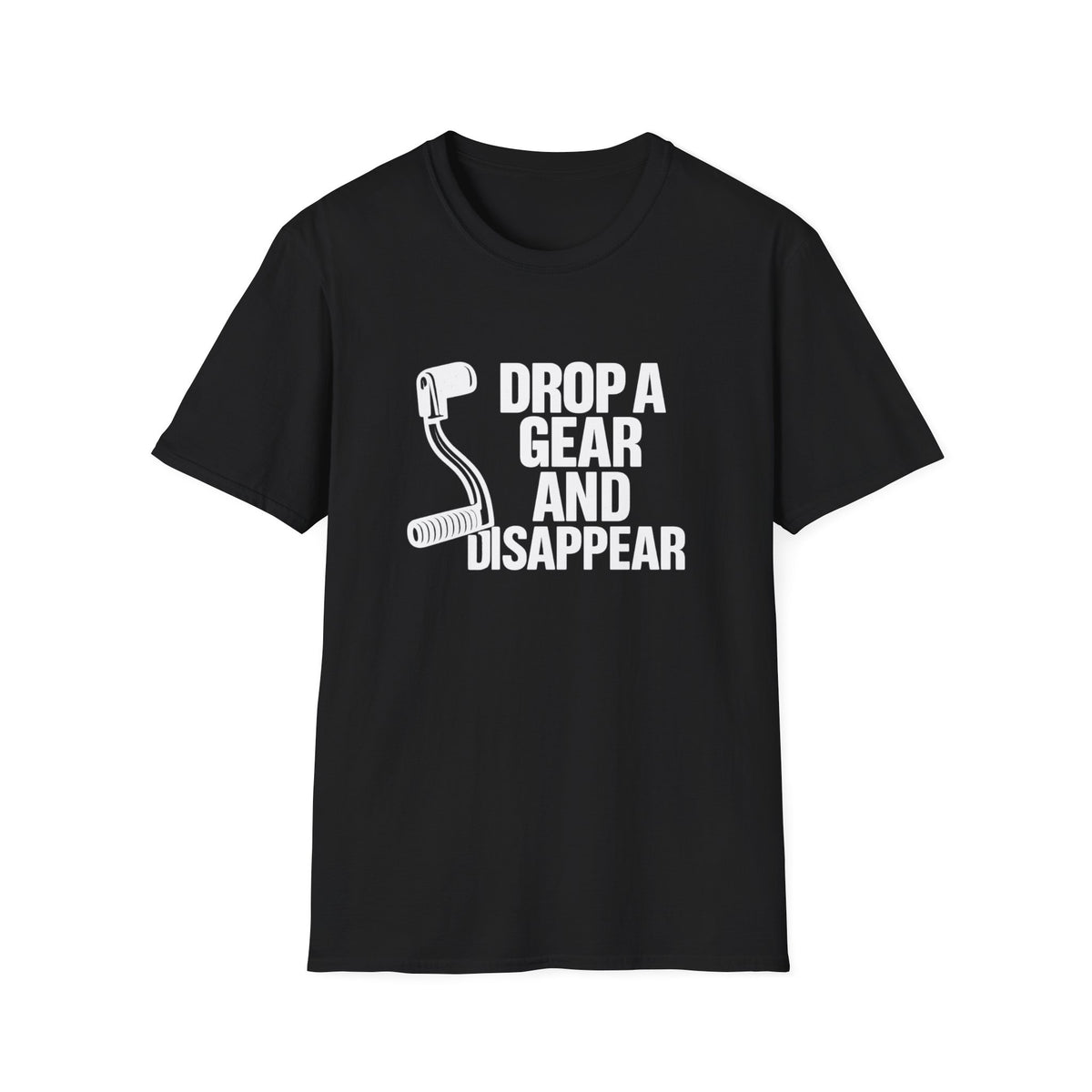Motorbike T-shirt with 'Drop a gear and disappear'