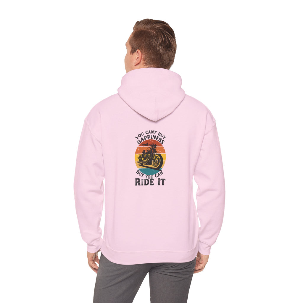 Non UK Sales Hooded Sweatshirt (You cant buy happiness, But you can ride it) B/W