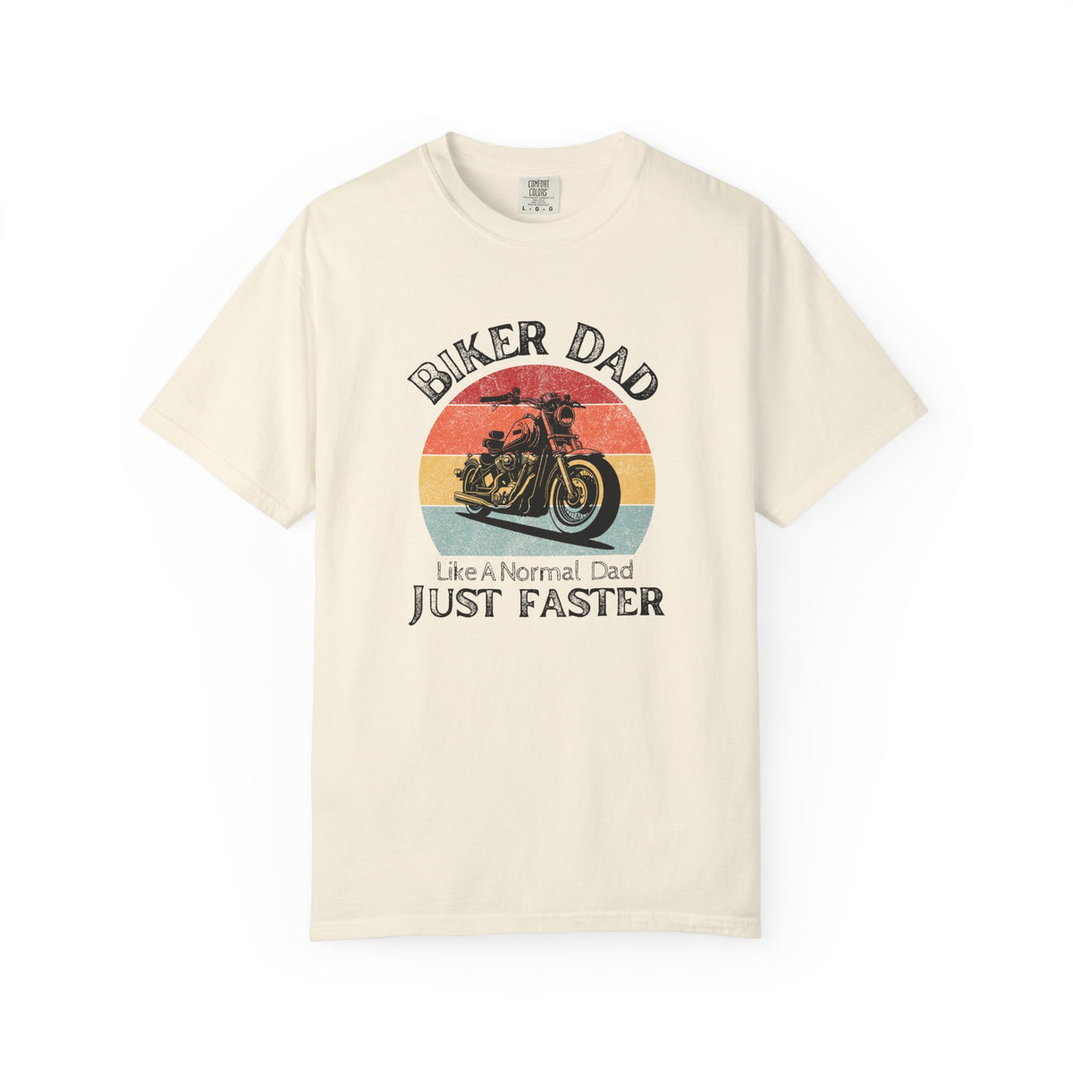 Non UK Sales Motorbike t-shirt  (Biker Dad, Like a normal Dad, Just faster) B/W