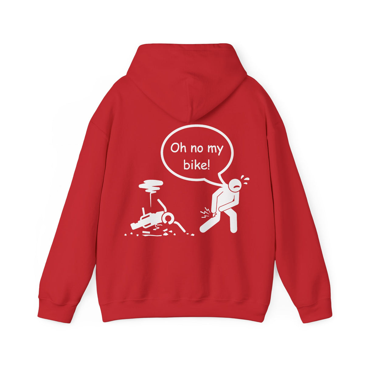 Unisex Heavy Blend™ Hooded Sweatshirt (Oh No My Bike 2) Back