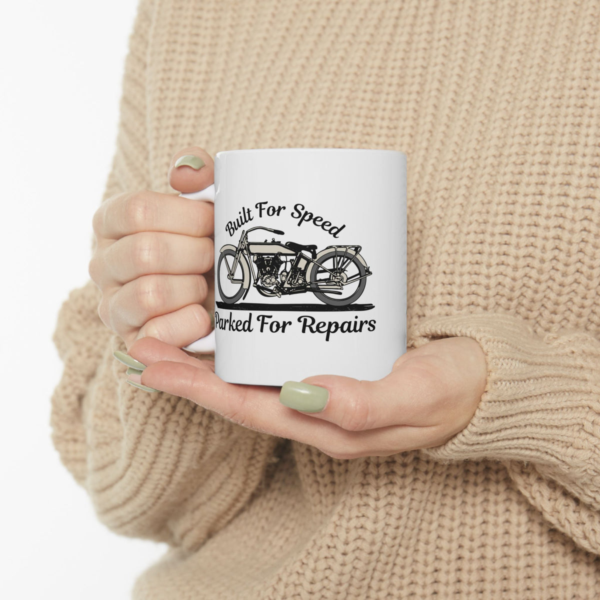 Non UK Sales 11oz And 15oz White Mug With (Built for speed, Parked for repairs)