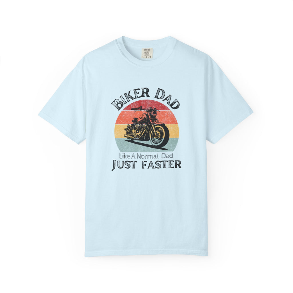 Non UK Sales Motorbike t-shirt  (Biker Dad, Like a normal Dad, Just faster) B/W