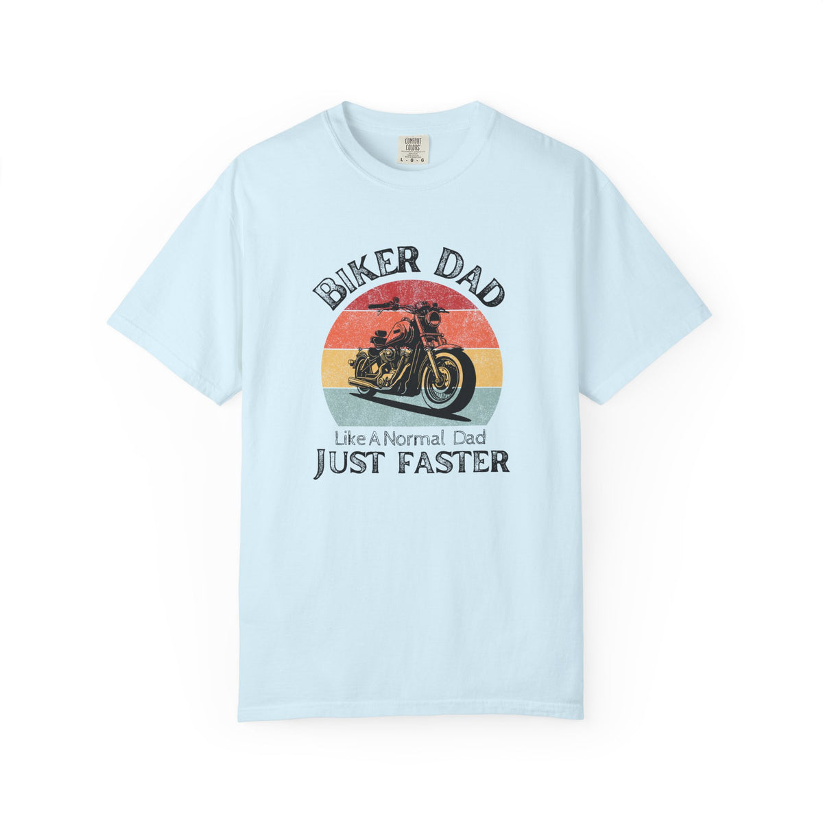 Non UK Sales Motorbike t-shirt  (Biker Dad, Like a normal Dad, Just faster) B/W