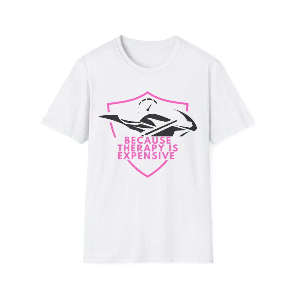 Motorbike T-shirt with 'Because Therapy is Expensive' (3)