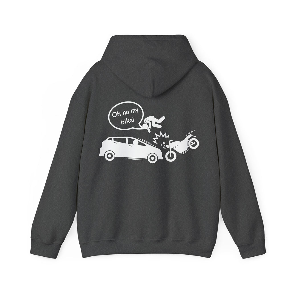 Unisex Heavy Blend™ Hooded Sweatshirt (Oh No My Bike) 3 Back