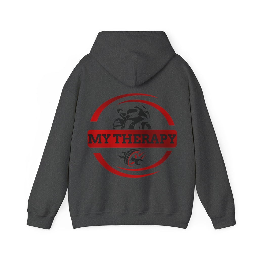 Unisex Heavy Blend™ Hooded Sweatshirt (My Therapy-Red) Back
