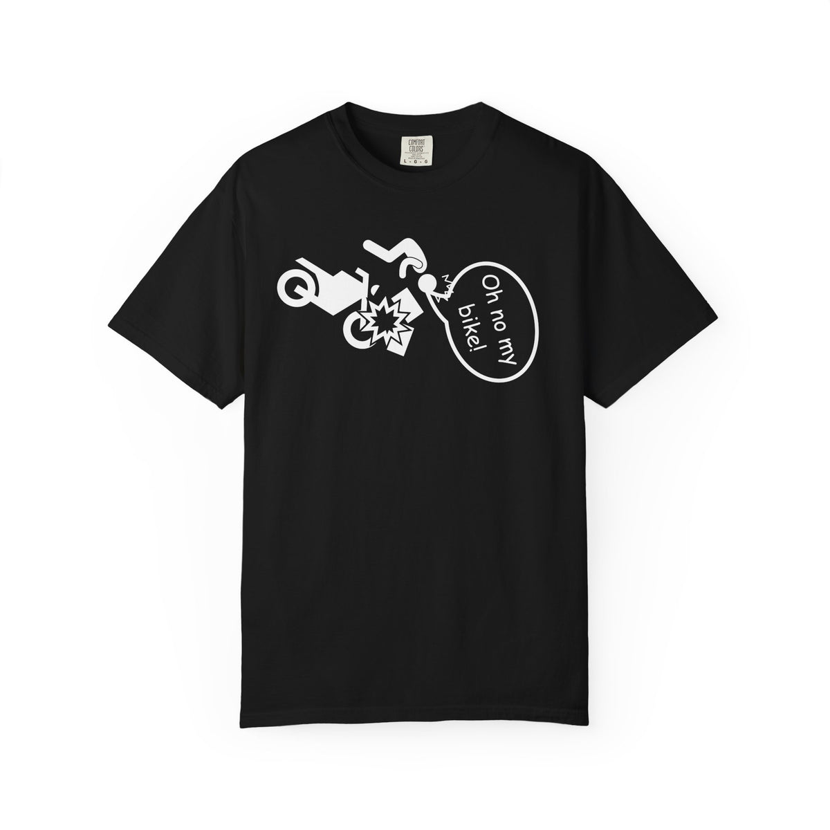 Non UK Sales Motorbike t-shirt (Oh no my bike) Boxes W/B