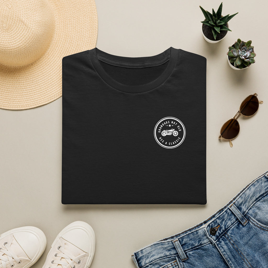 Motorbike T-shirt with 'Grandads Not Old Hes A Classic' (1) (Small Logo)
