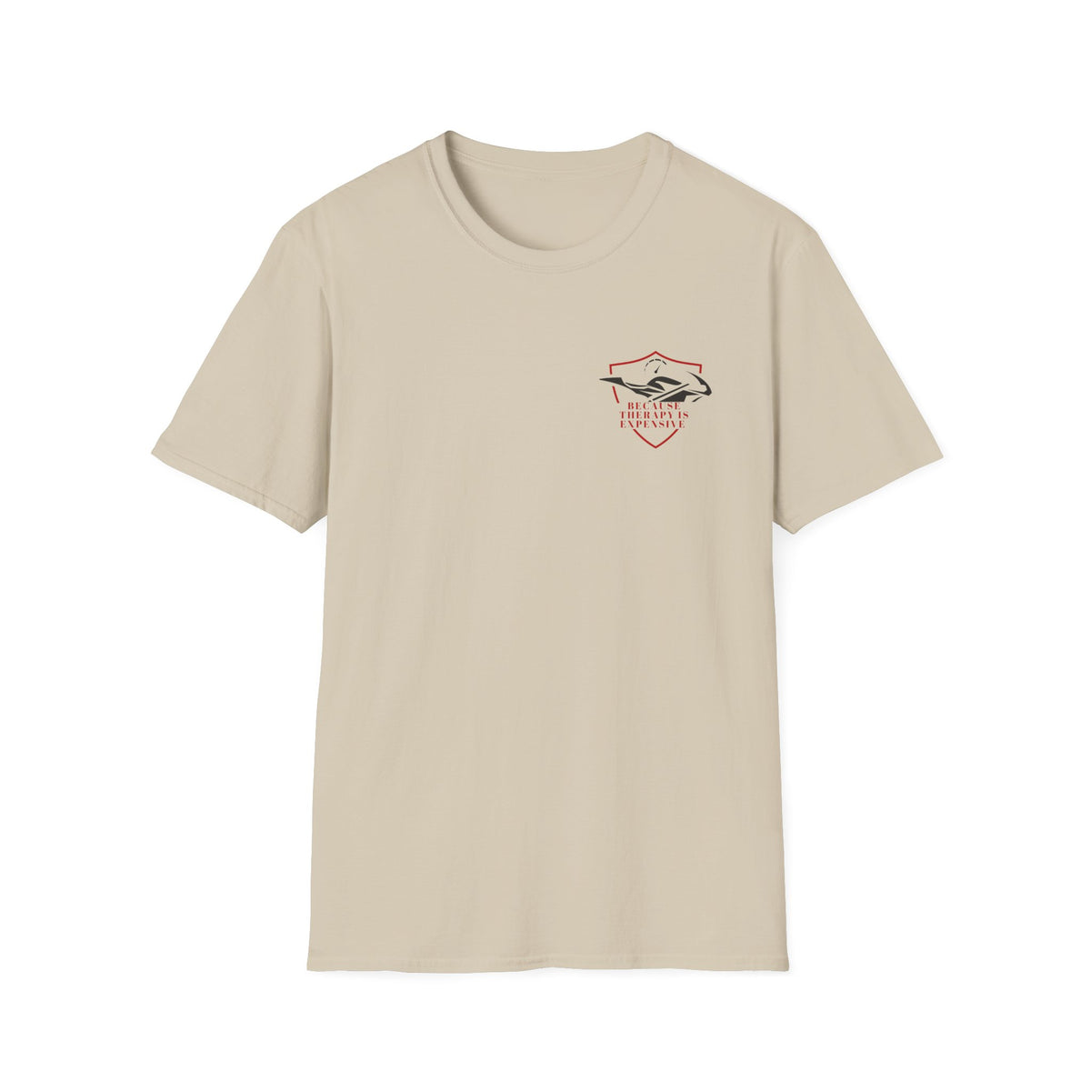 Motorbike T-shirt with 'Because Therapy is Expensive' (4) Small Logo