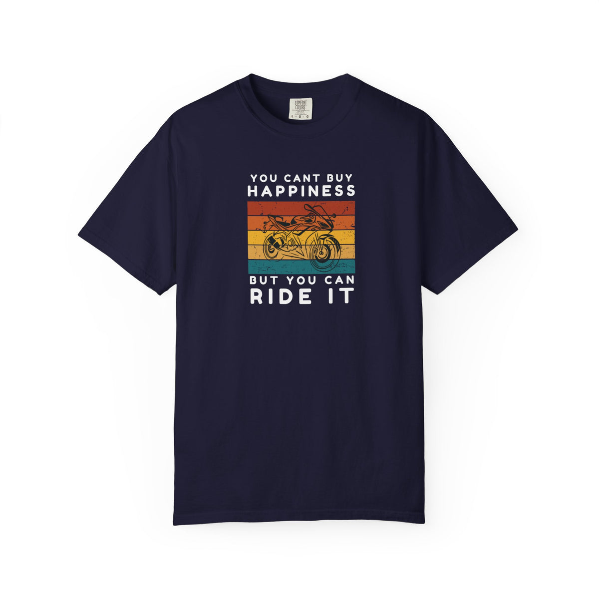 Non UK Sales Motorbike t-shirt  (You Cant buy happiness, But you can ride it)  W/Bs