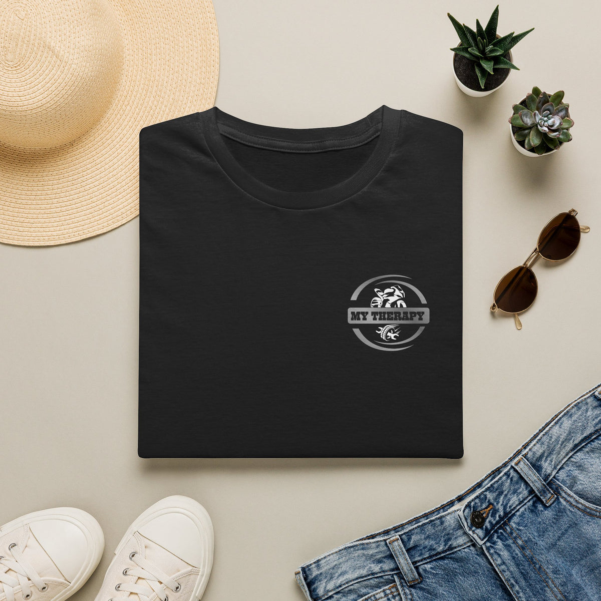 Motorbike T-shirt with 'My Therapy' Small Logo