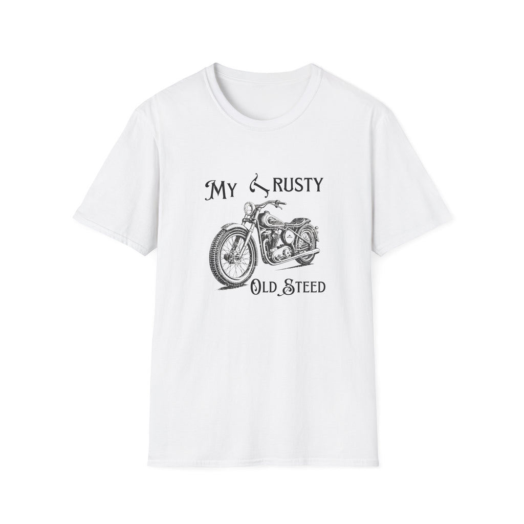 Motorbike T-shirt with 'My Trusty (Rusty) Old Steed' (2)