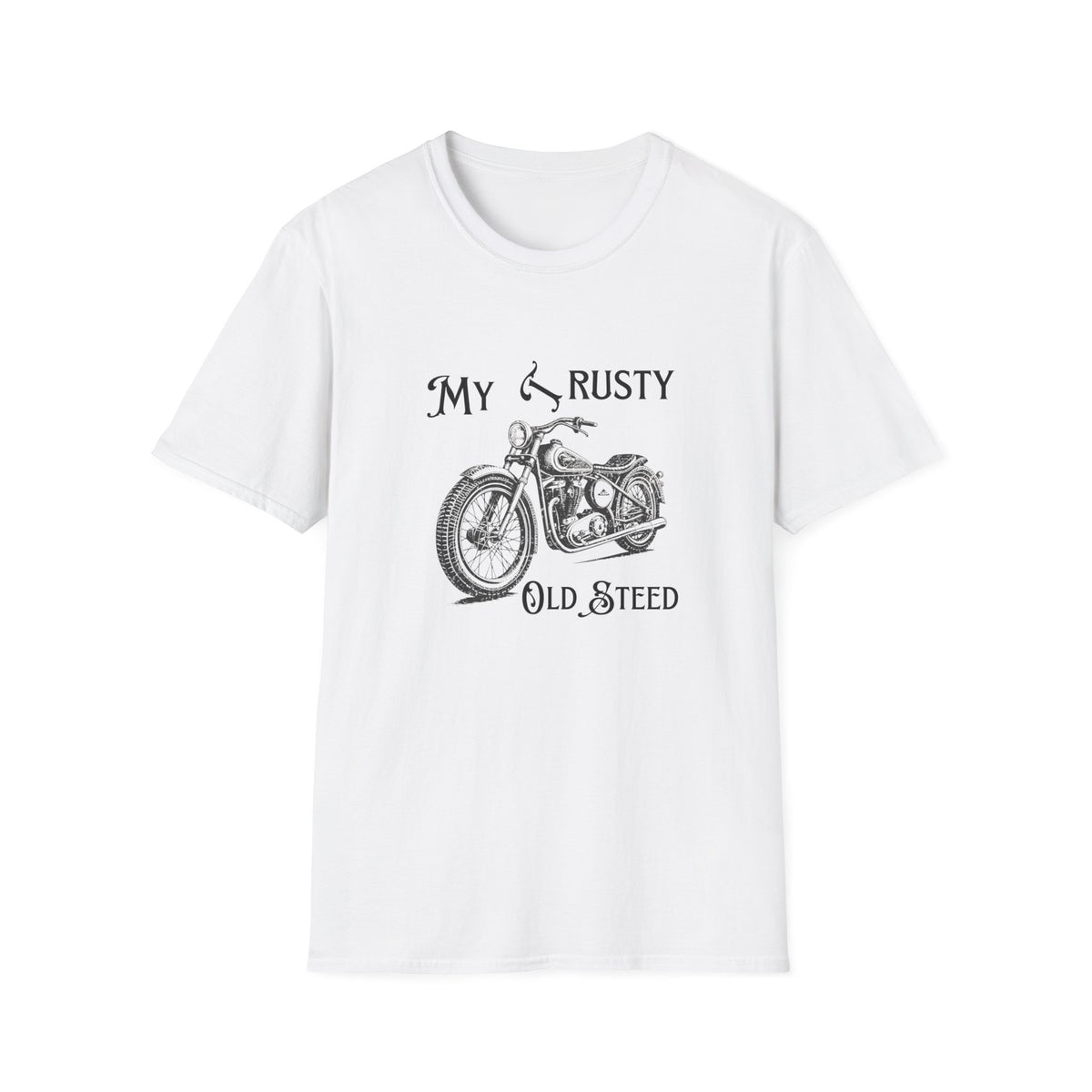 Motorbike T-shirt with 'My Trusty (Rusty) Old Steed' (2)