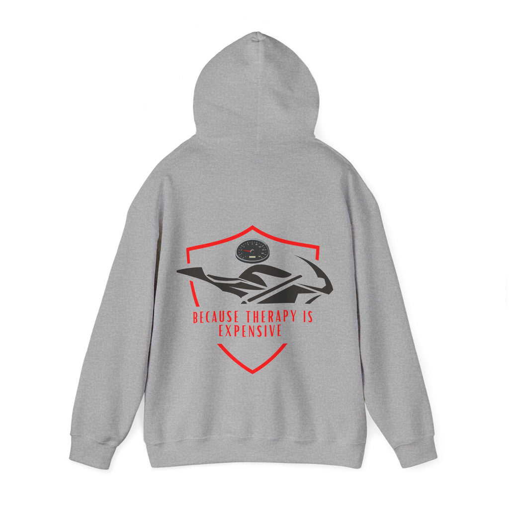 Unisex Heavy Blend™ Hooded Sweatshirt (Because Therapy Is Expensive) 1 Back