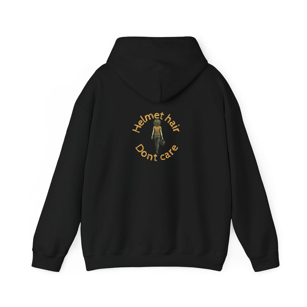Non UK Sales Hooded Sweatshirt (Helmet hair, Don't care) Y/B