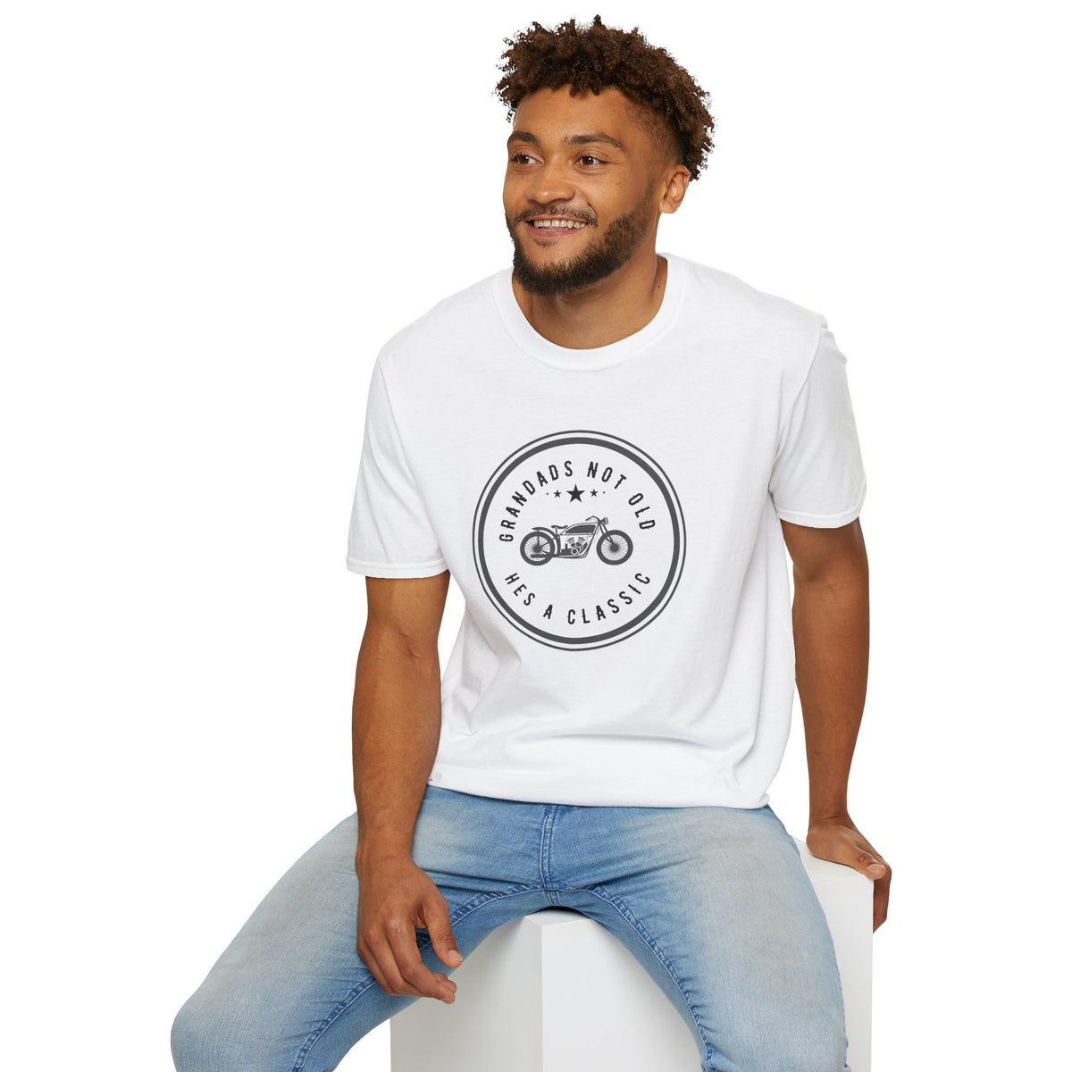 Motorbike T-shirt with 'Grandads Not Old Hes A Classic' (2)