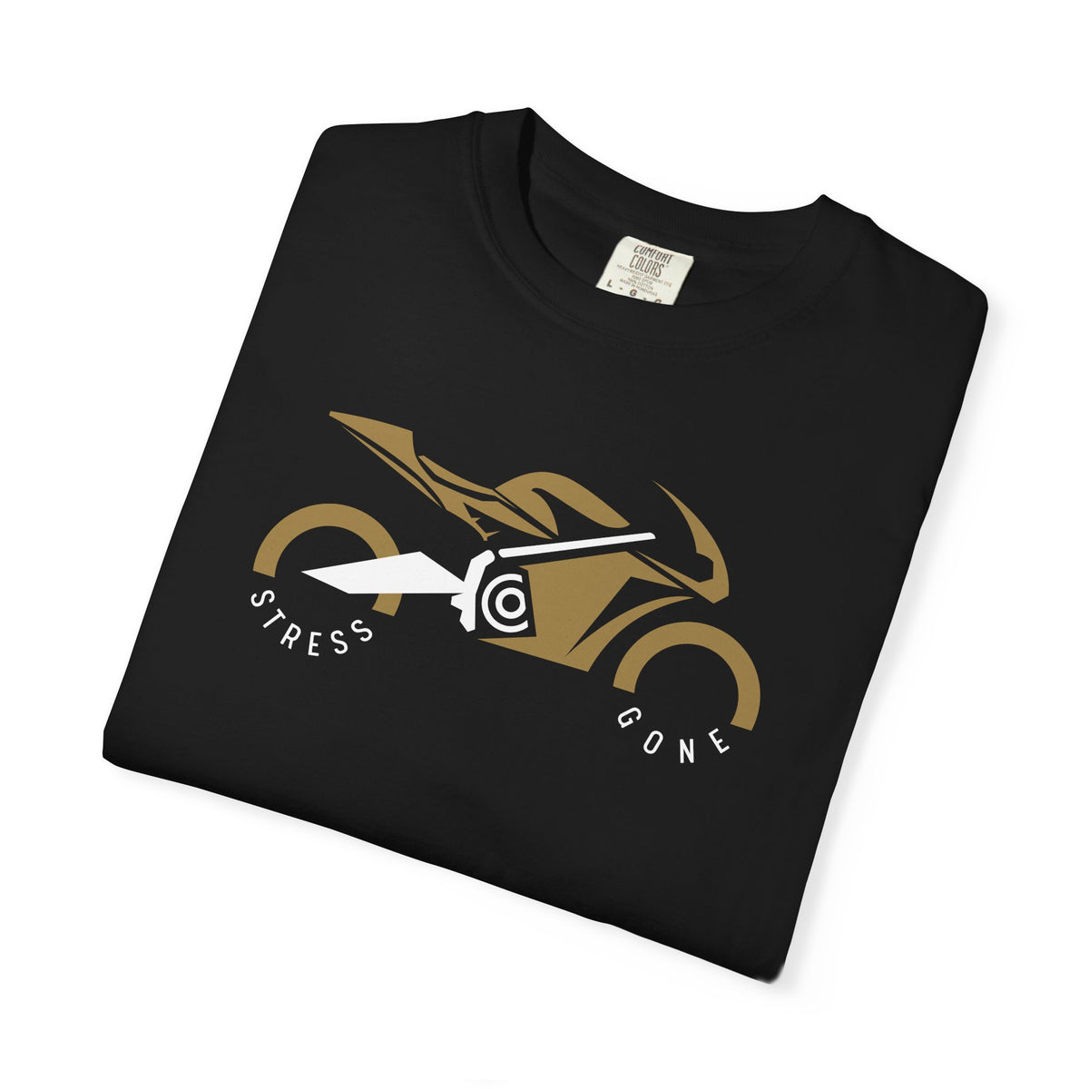 Non UK Sales Motorbike t-shirt  (Stress gone)  G/B