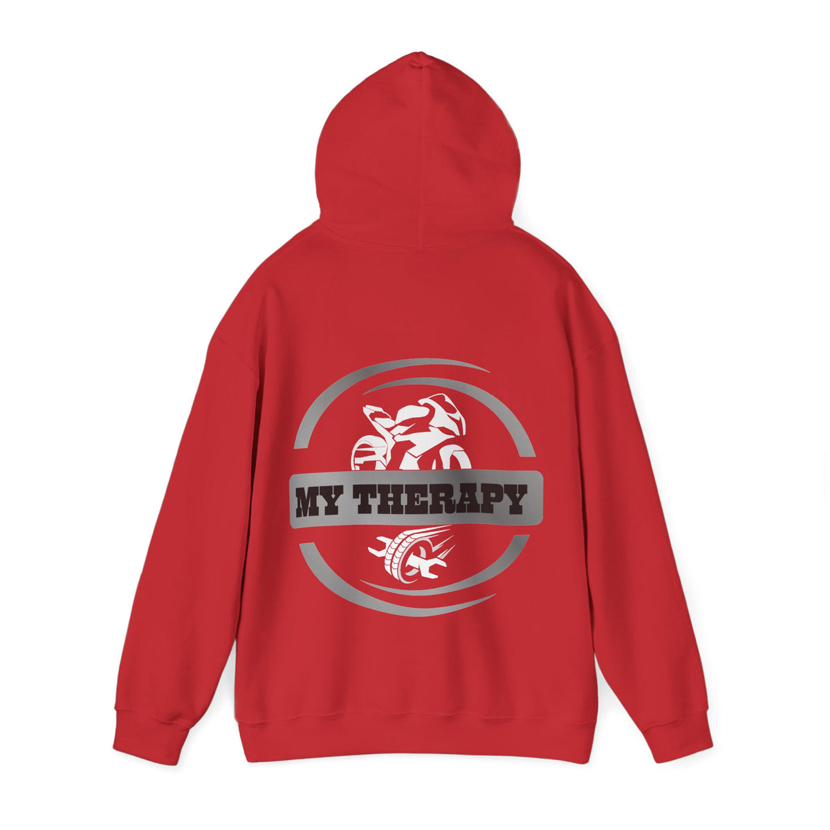 Unisex Heavy Blend™ Hooded Sweatshirt (My Therapy-Silver) Back