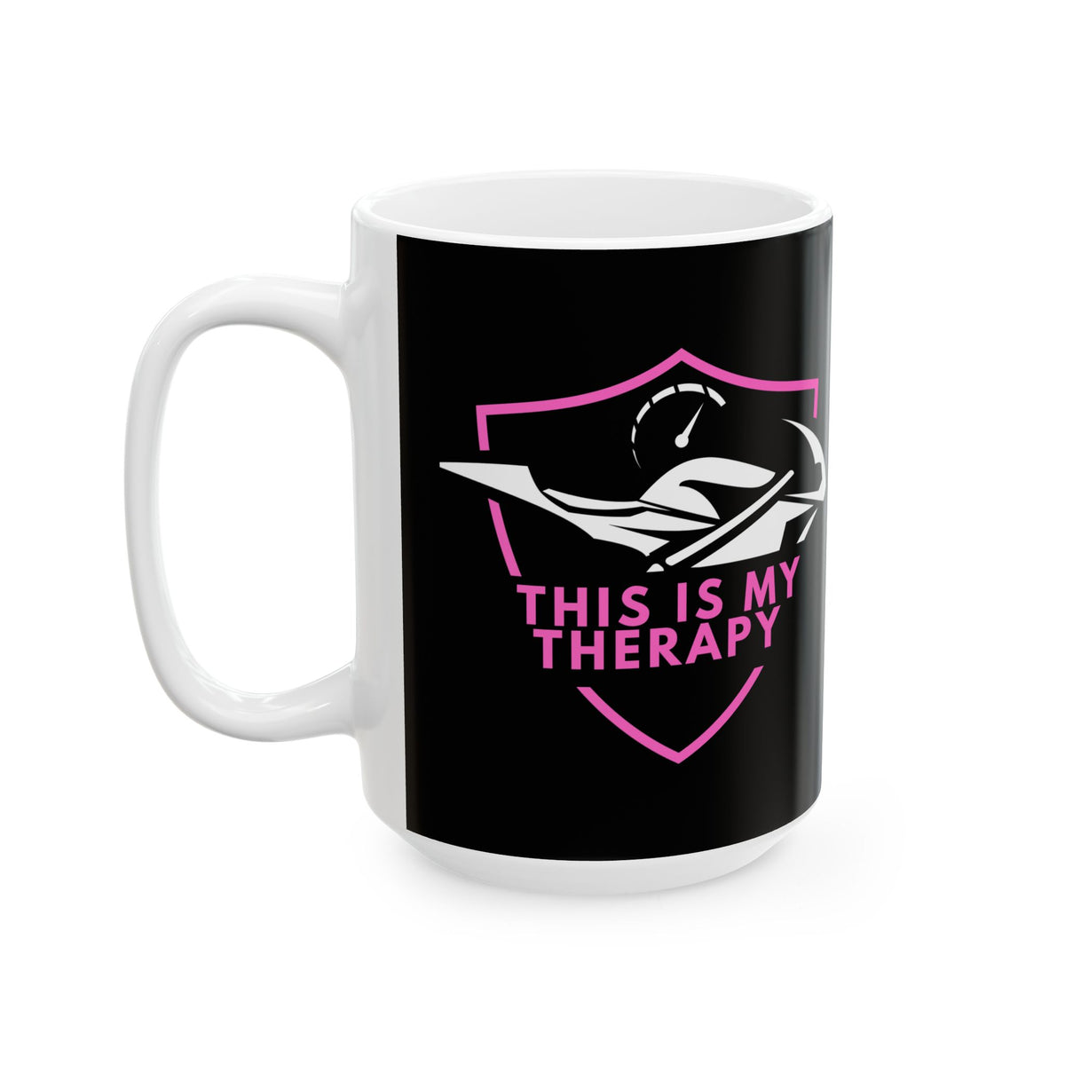 Non UK Sales 11oz And 15oz White Mug With (This is my therapy) pink