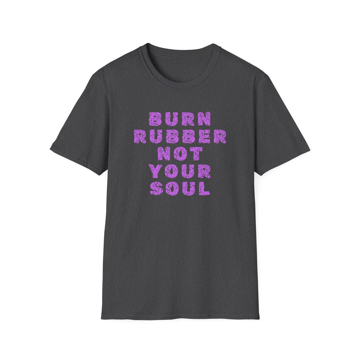 Motorbike T-shirt with 'Burn Rubber, Not your Soul' (3)