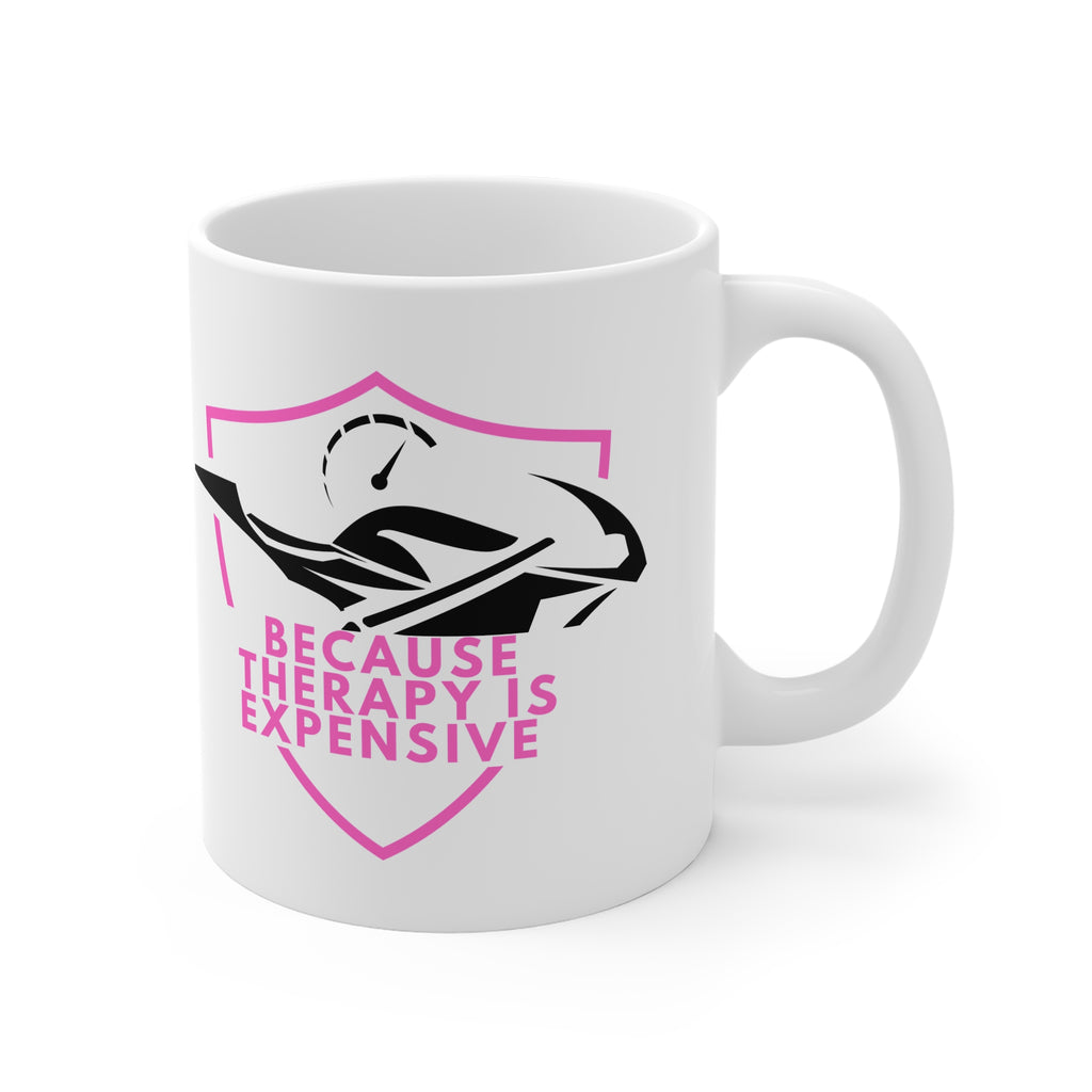 11oz White Mug With (Because therapy is expensive) (3)