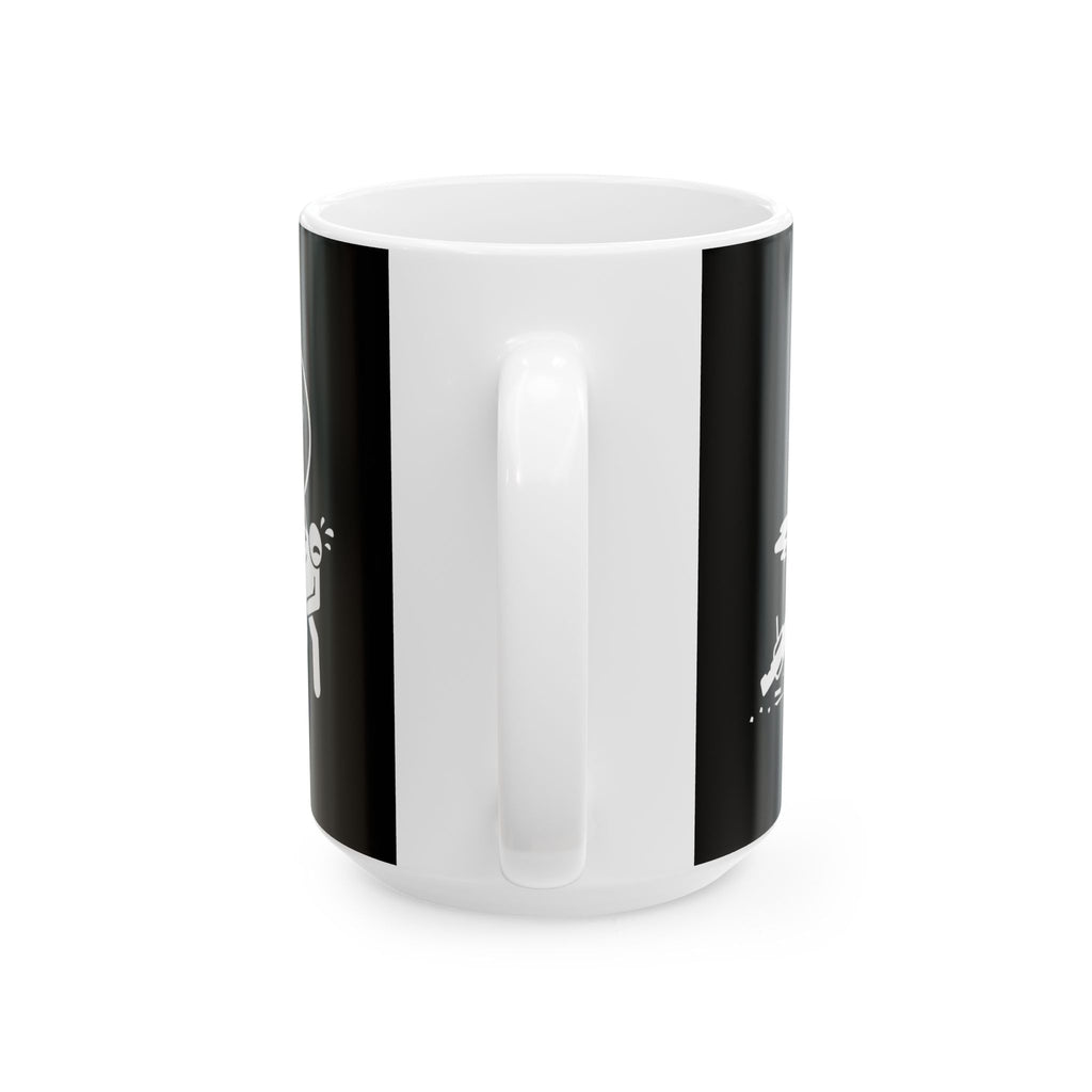 Non UK Sales 11oz And 15oz White Mug With (Oh no my bike!) B/W3