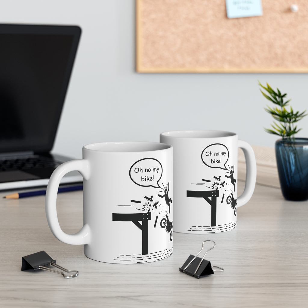 11oz White Mug With (Oh no my Bike) (2)