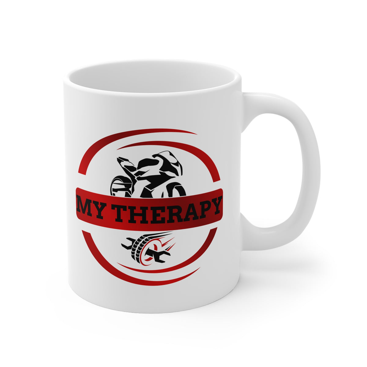 11oz White Mug With (My Therapy) (Red)