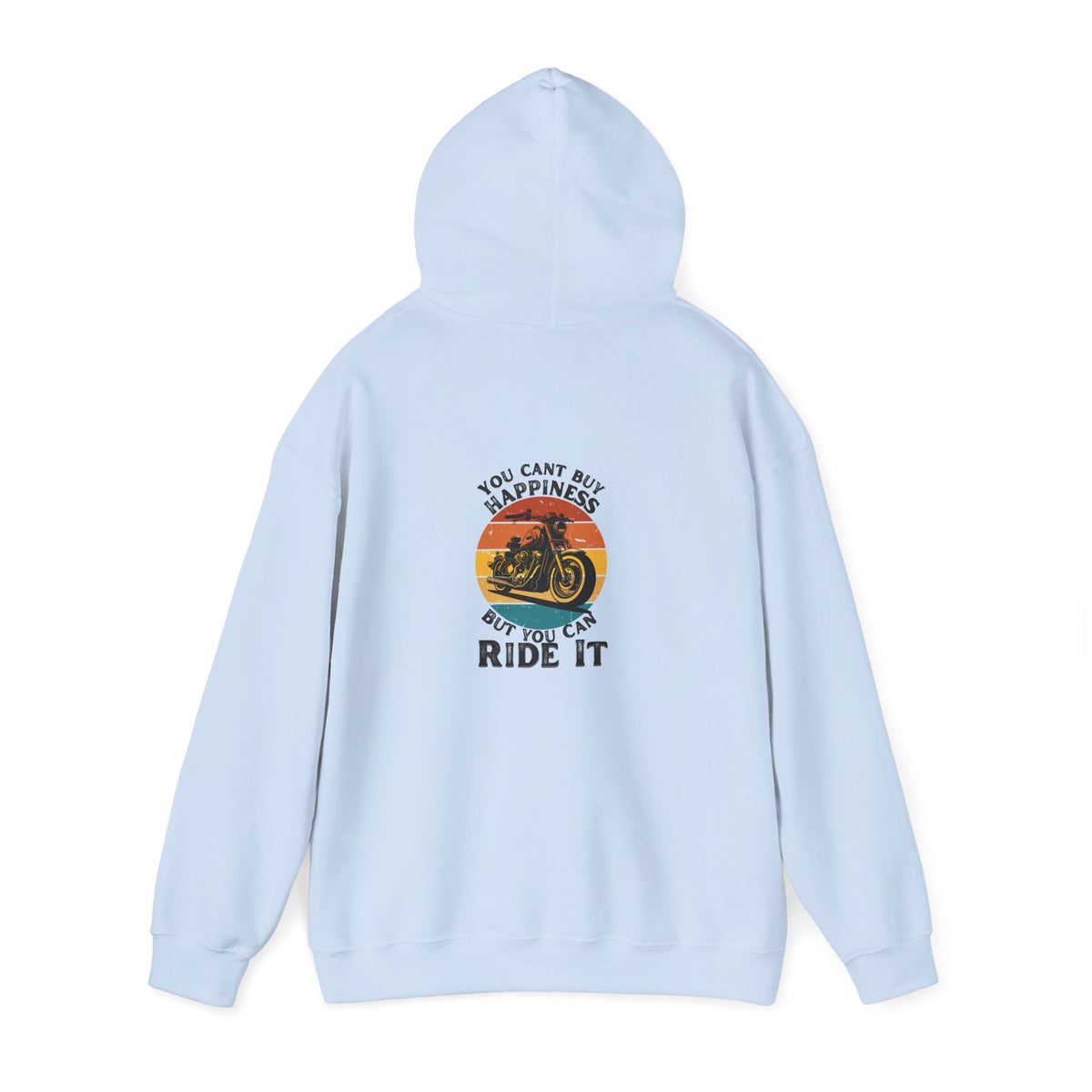 Non UK Sales Hooded Sweatshirt (You cant buy happiness, But you can ride it) B/W