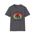 Motorbike T-shirt with 'Biker dad, Like a normal dad, Just faster'