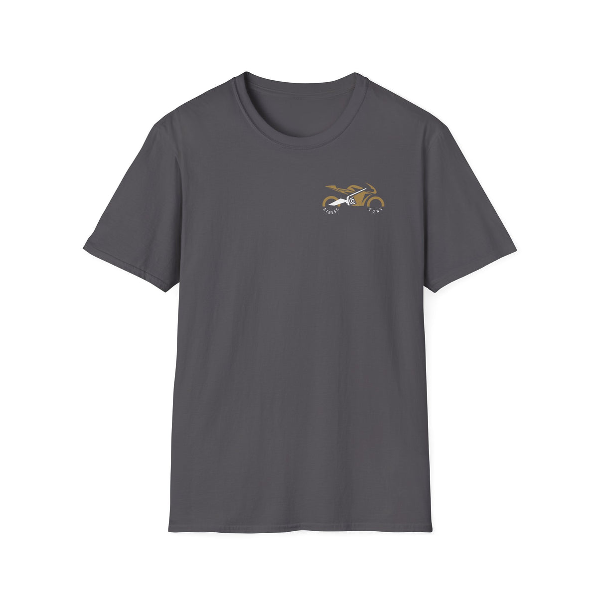 Motorbike T-shirt with 'Stress Gone' Small Logo