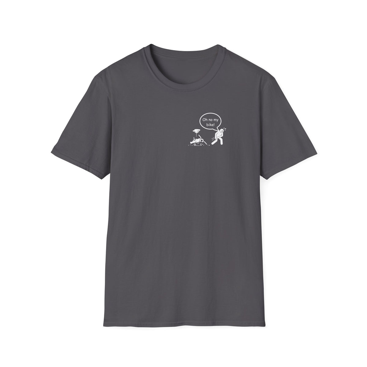 Motorbike T-shirt with 'Oh No My Bike!' Small Logo