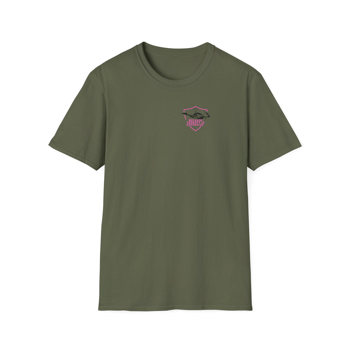 Motorbike T-shirt with 'Because Therapy is Expensive' (3) Small Logo