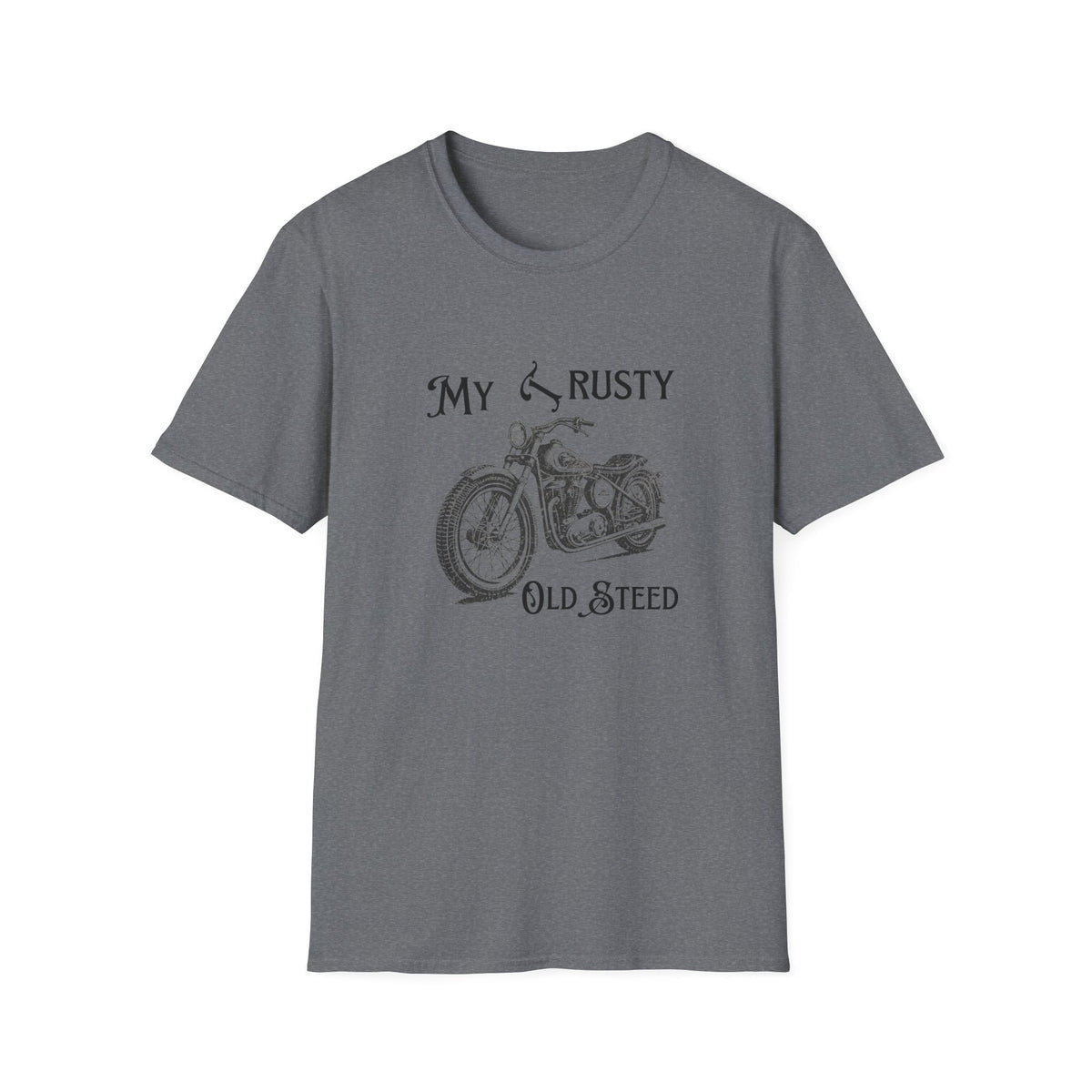 Motorbike T-shirt with 'My Trusty (Rusty) Old Steed' (2)