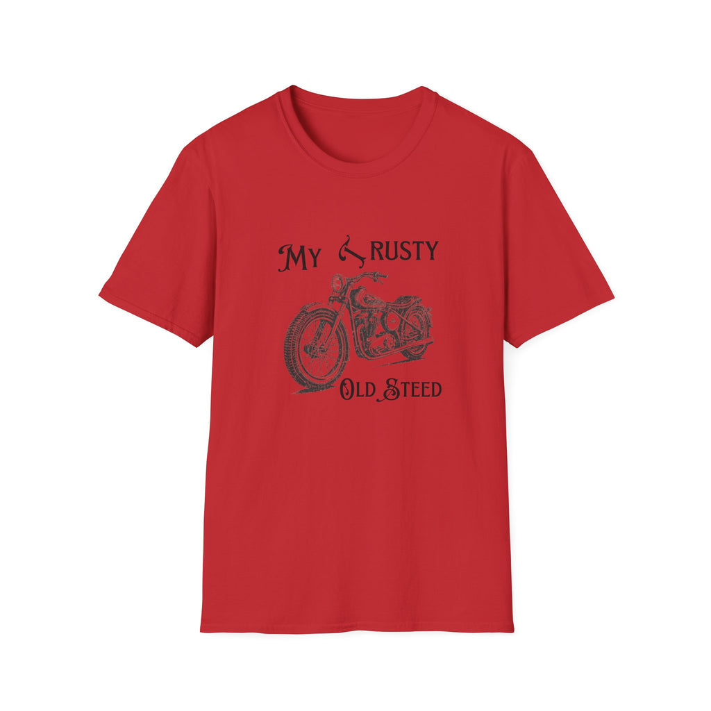 Motorbike T-shirt with 'My Trusty (Rusty) Old Steed' (2)