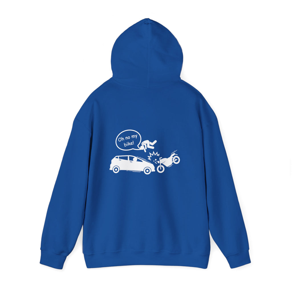 Non UK Sales Hooded Sweatshirt (Oh no my bike (Car) B/W