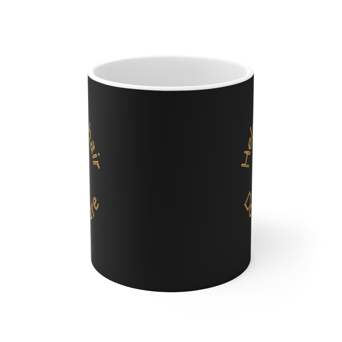 11oz White Mug With (Helmet hair, Dont care) (2)