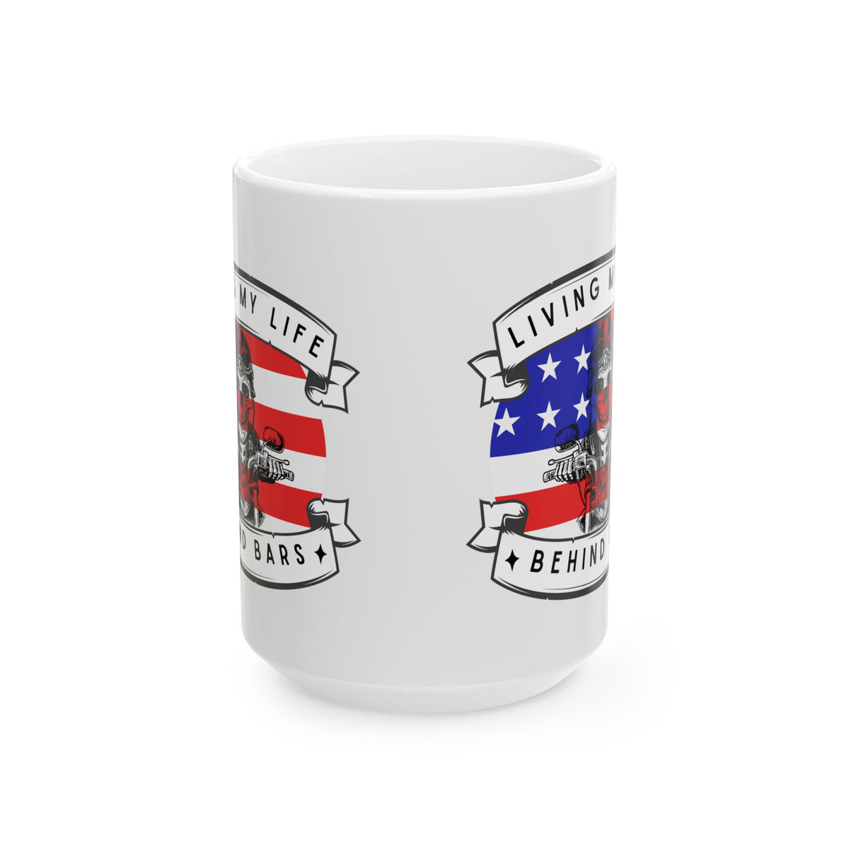 Non UK Sales 11oz And 15oz White Mug With (Living my life behind bars)