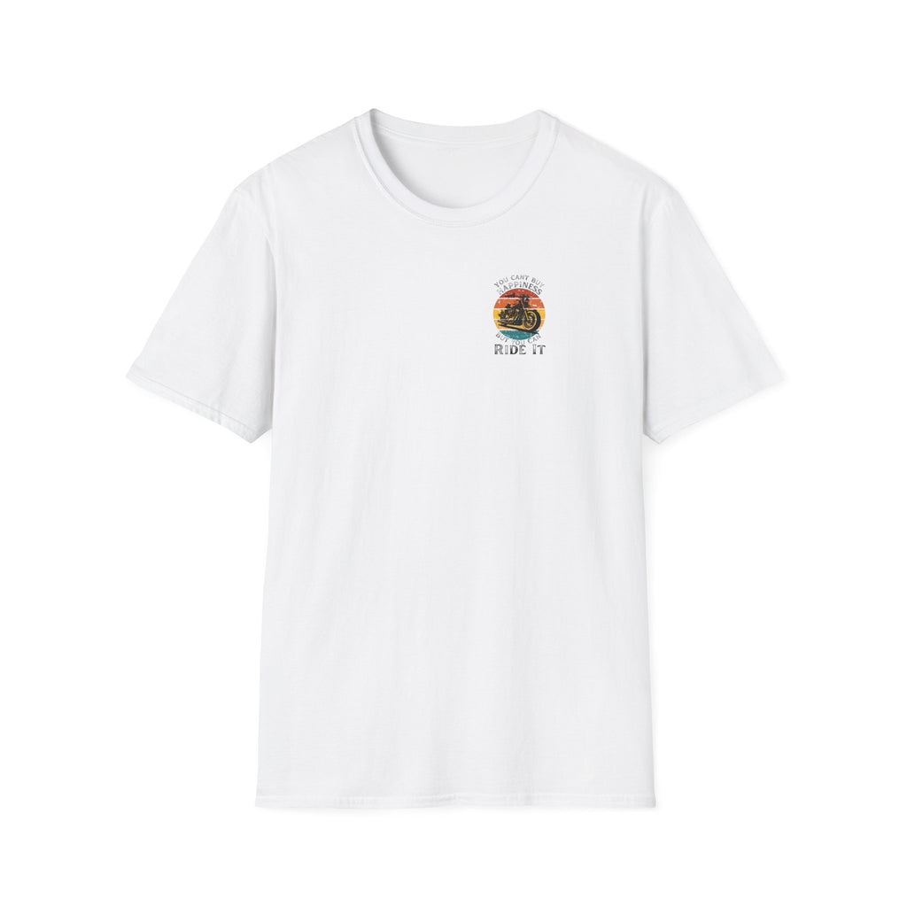 Motorbike T-shirt with You Cant Buy Happiness, But You Can Ride It' Small Logo