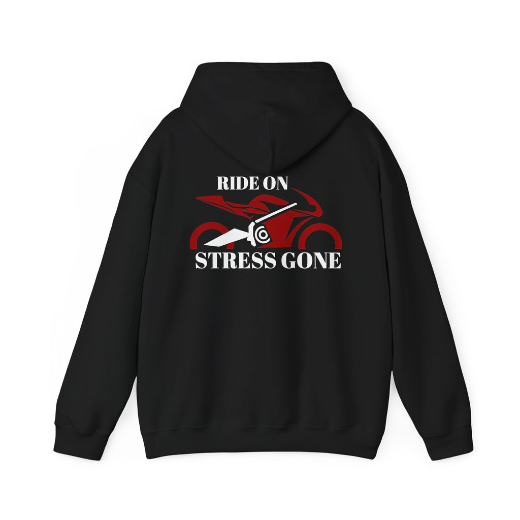 Unisex Heavy Blend™ Hooded Sweatshirt (Ride on, Stress gone)