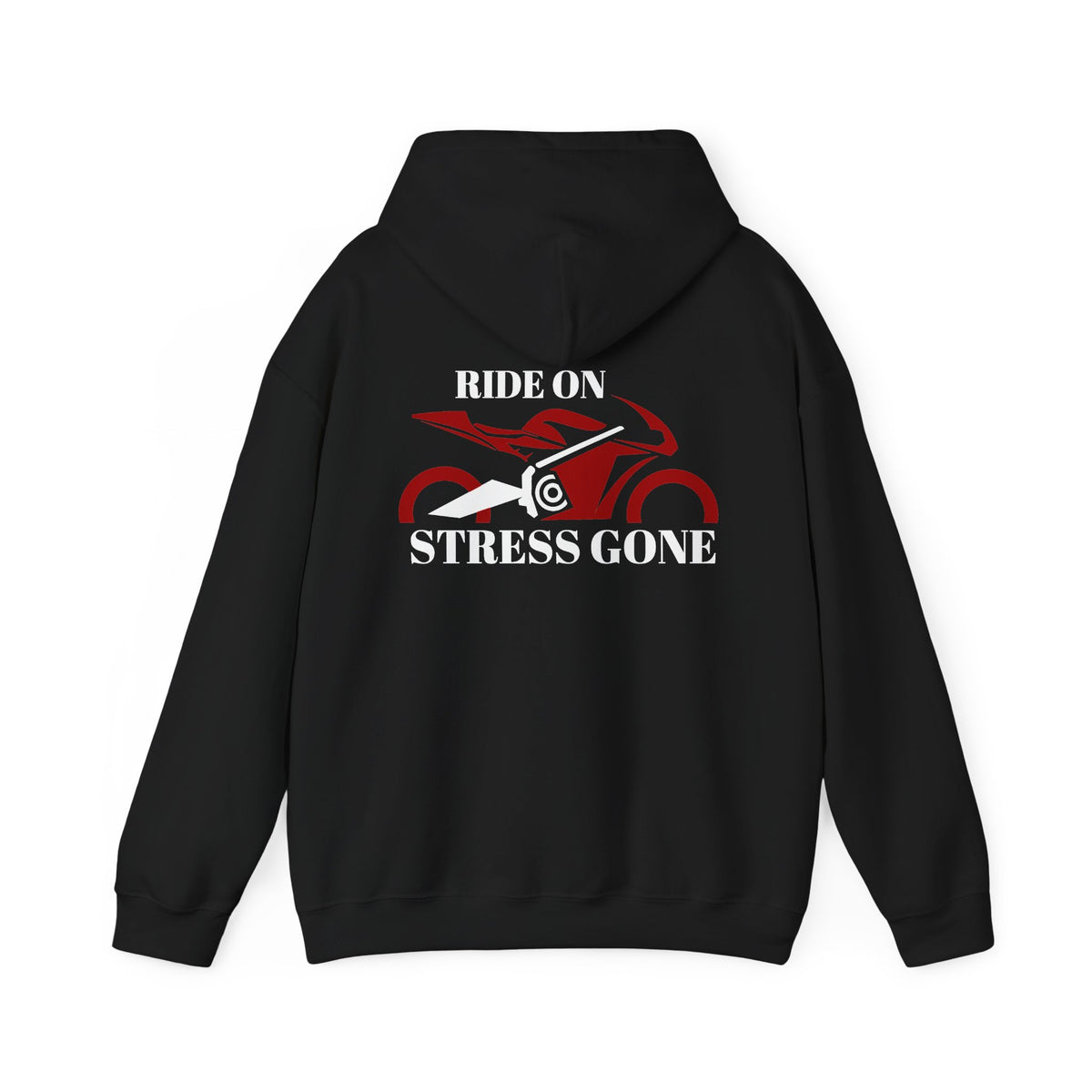 Unisex Heavy Blend™ Hooded Sweatshirt (Ride on, Stress gone)
