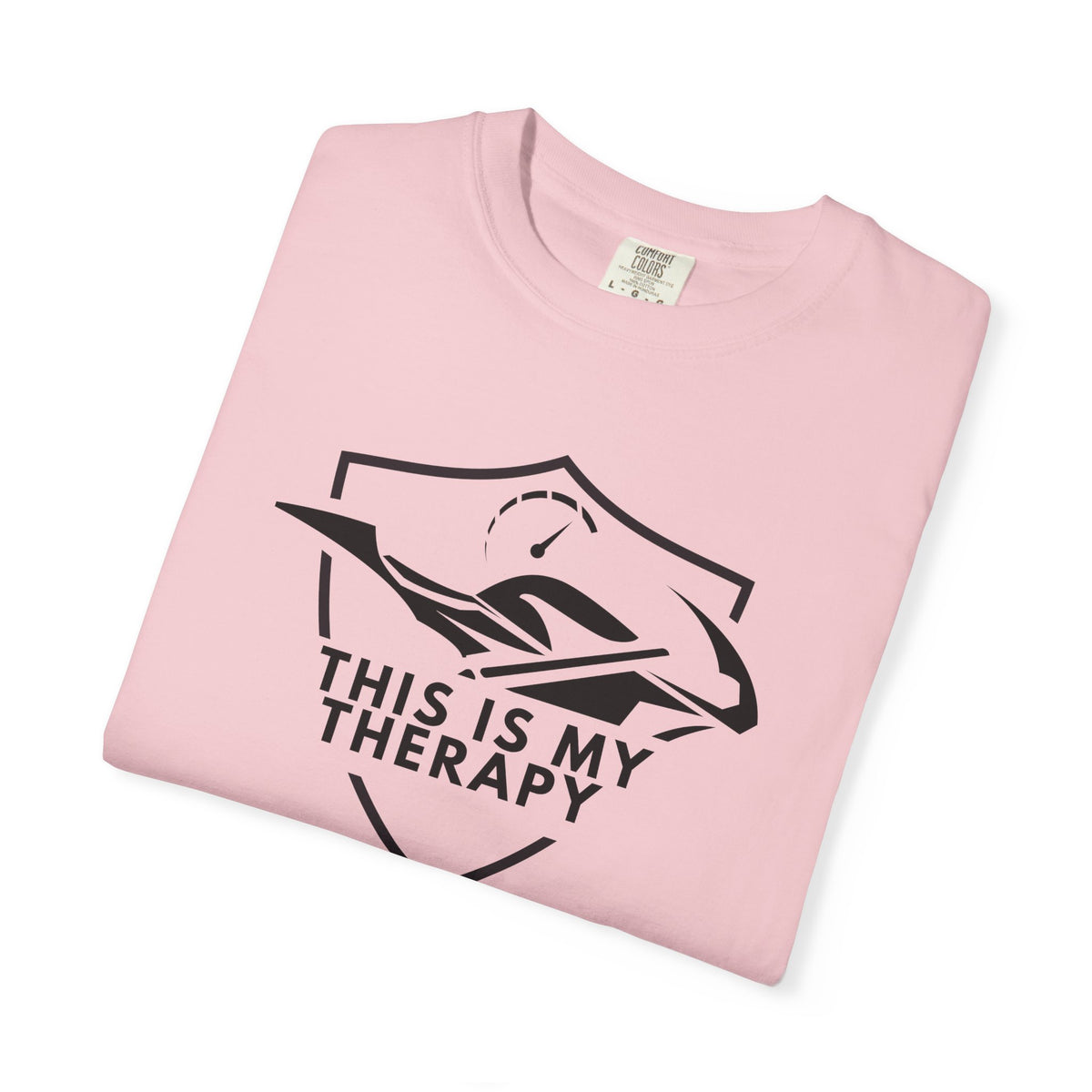 Non UK Sales Motorbike t-shirt  (This is my therapy)  B/W